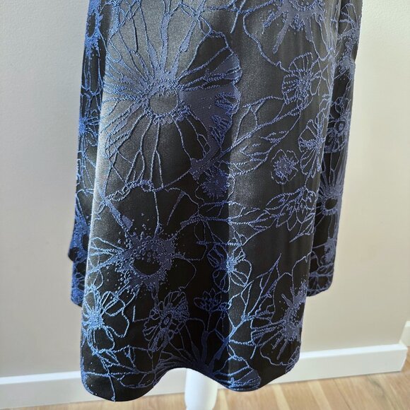 Black and Blue Floral and Mesh Cocktail Dress - Jessica Simpson - Size 10 - Picture 5 of 8